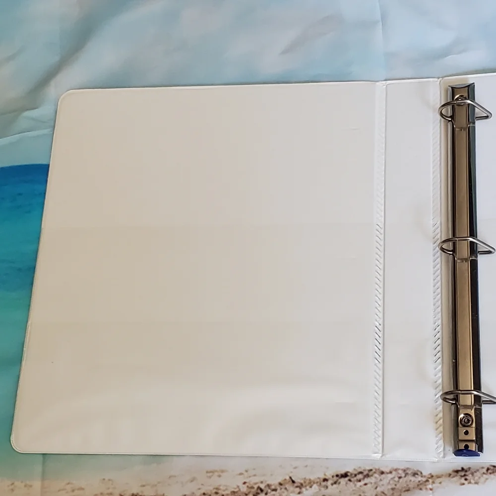 Three ring binder notebook 1 inch heavy duty white